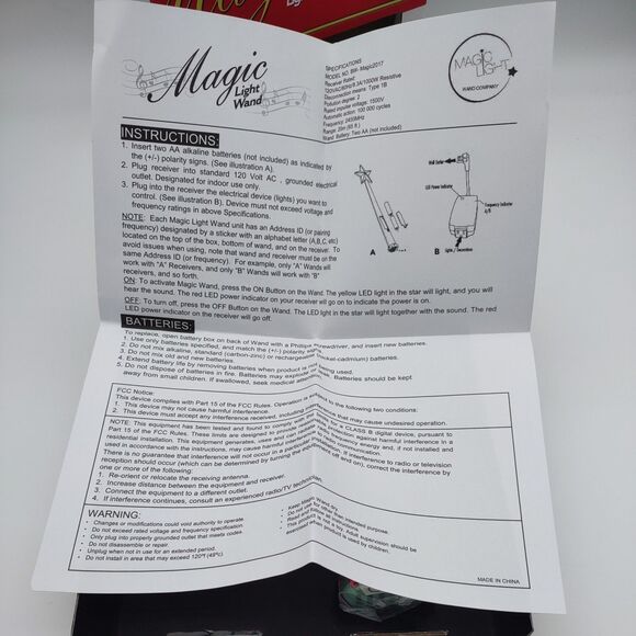 Magic Light Wand Christmas Remote Control & Receiver W/Light and Sound Green - Picture 4 of 11